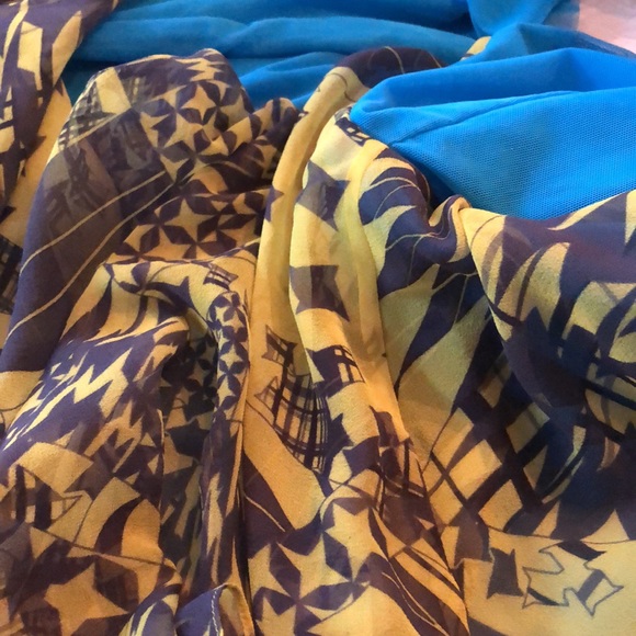 🦋 dianaira Silk open lightweight abstract print open front over blouse/Jacket - Picture 10 of 14